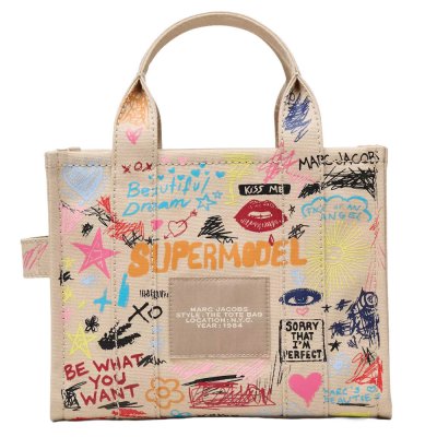 THE PUNK SCRIBBLE CANVAS SMALL TOTE BAG